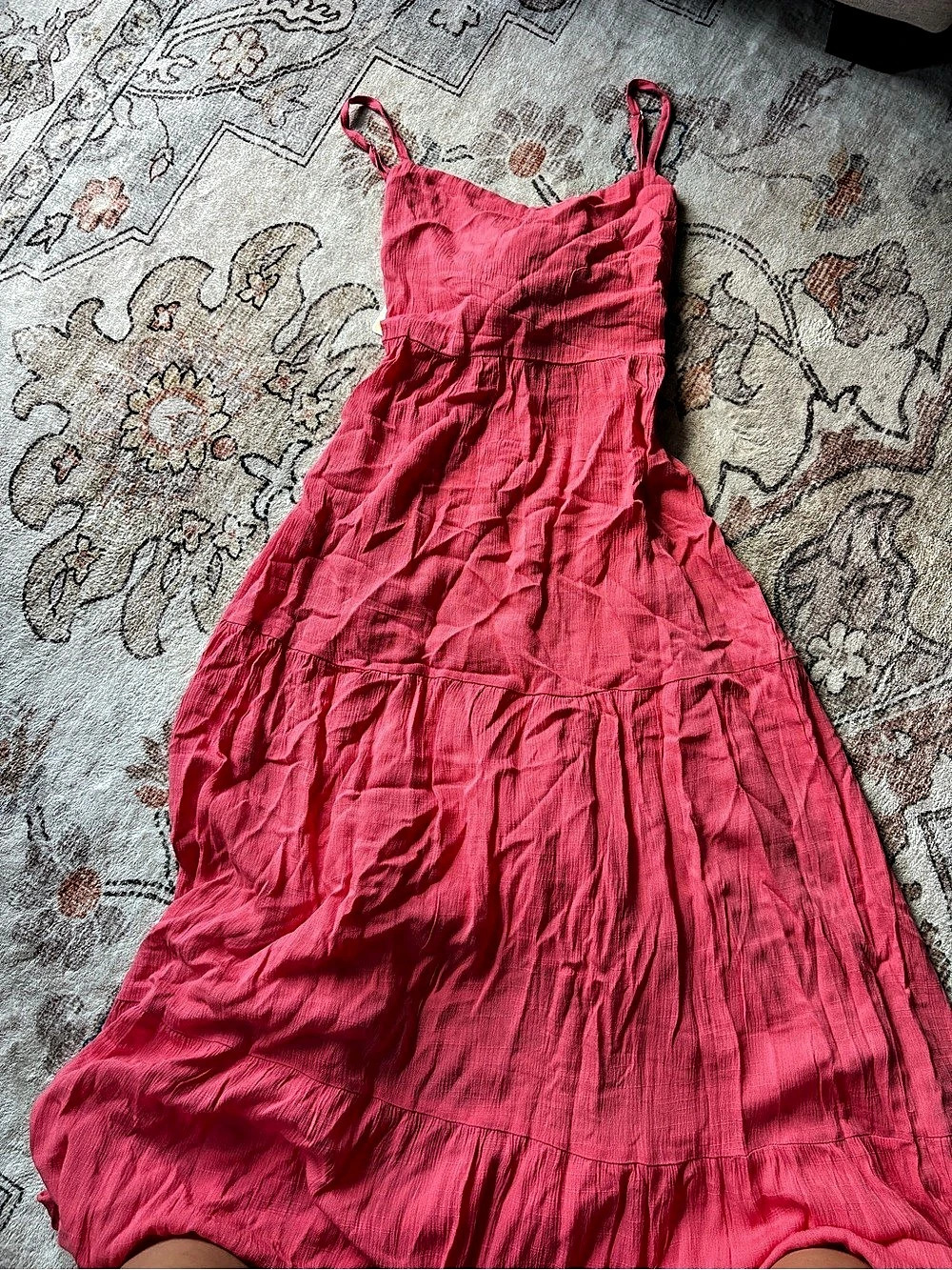 Alenda Danmos Tiered Backless Maxi Dress Pink NWT